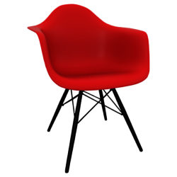 Vitra Eames DAW 43cm Armchair Classic Red / Black Maple